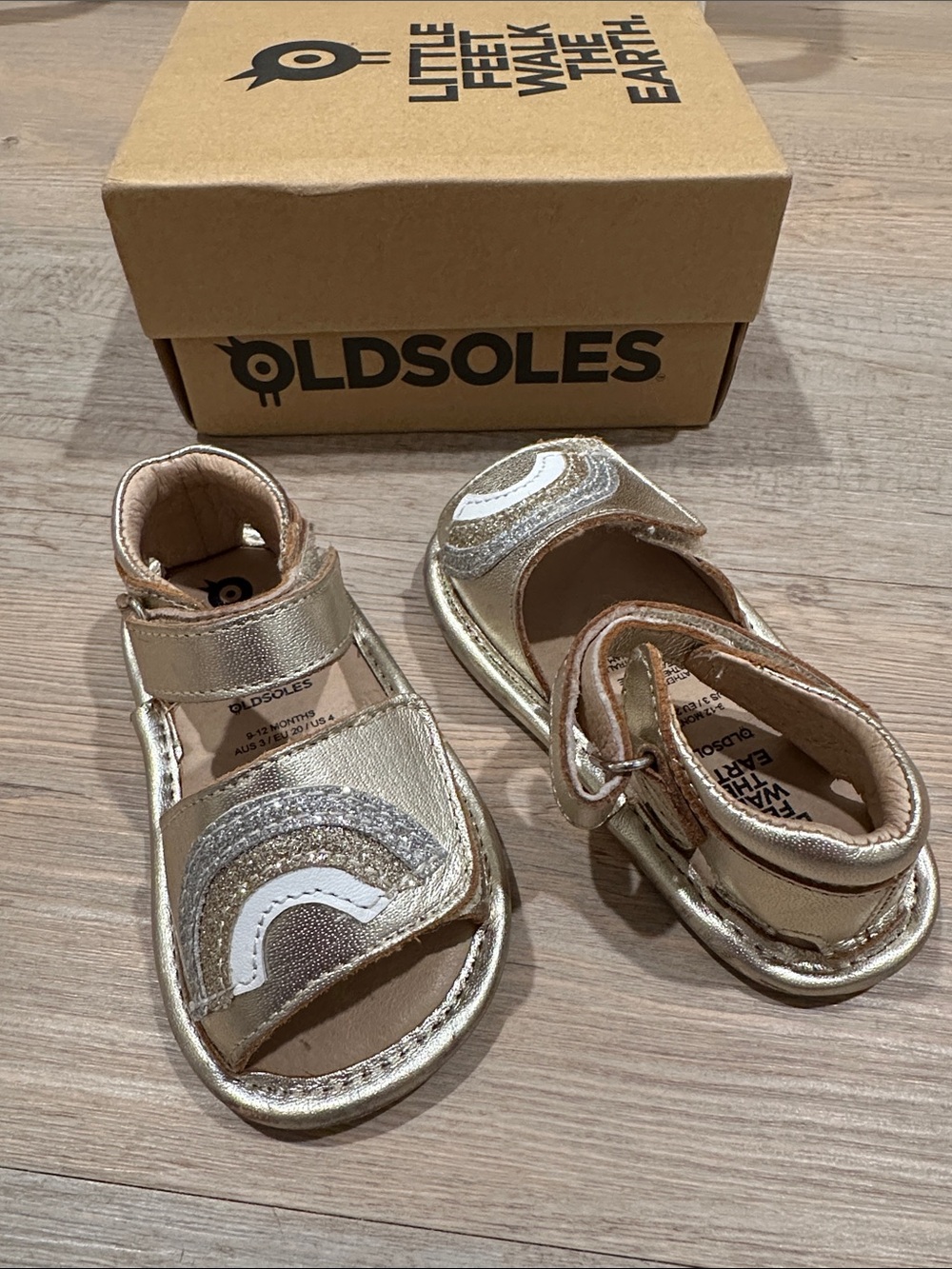 Old Soles Kids Gold Rainbow Accent Sandals Bambini